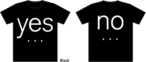 commmons YES/NO T-Shirt　黒